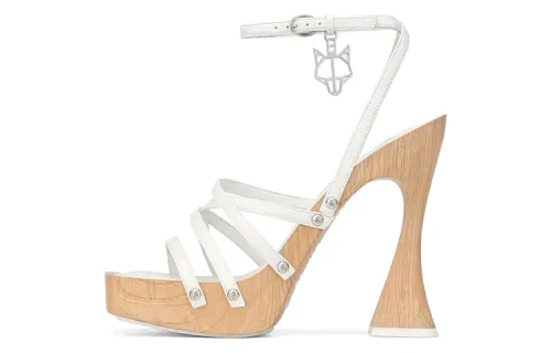 Naked Wolfe Sofia One Strap Sandals Women's White