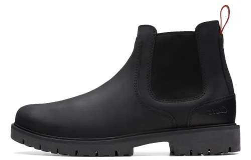 Clarks Losdale Collection Short Chelsea Boots Men's Black