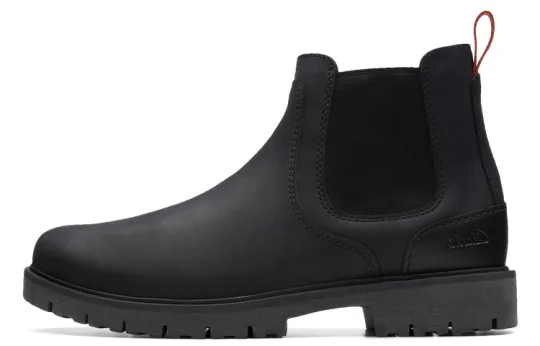 Clarks Losdale Collection Short Chelsea Boots Men's Black