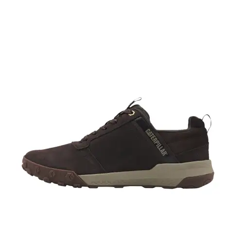 CAT Cow Leather Slip Resistant Abrasion Resistant Low top Casual Shoes Men's Dark Brown