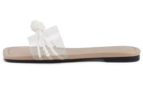 CHARLES&KEITH Composite Sole Abrasion Resistant Slide Slippers Women's Beige