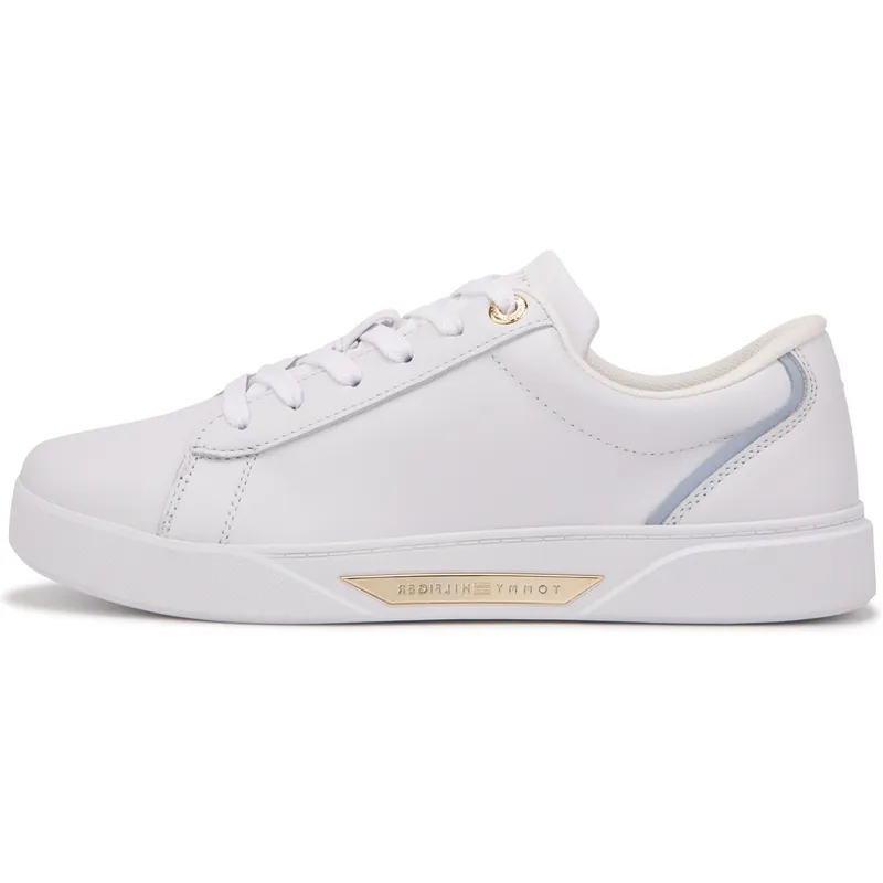 Tommy Hilfiger Cow Leather Low top Skateboard Shoes Women's White