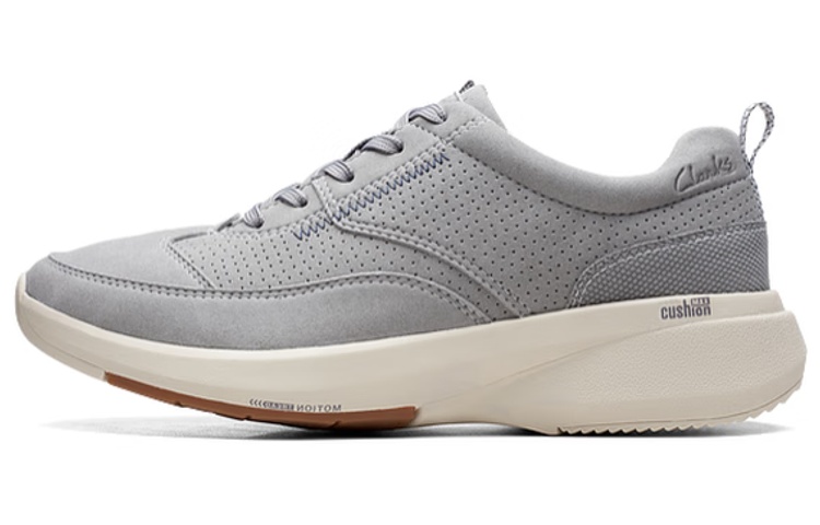 Clarks Synthetic Leather Slip Resistant And Breathable Low top Sports Casual Shoes Men's Gray