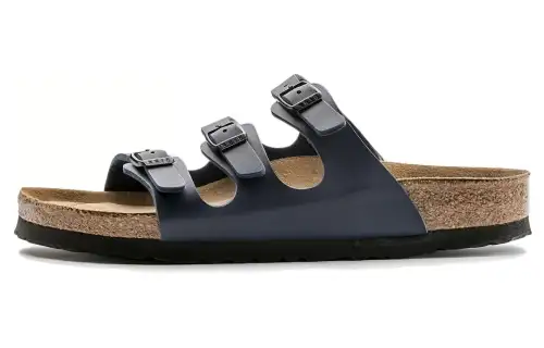 Birkenstock Rubber Sole Abrasion Resistant Slide Slippers Women's Blue Narrow