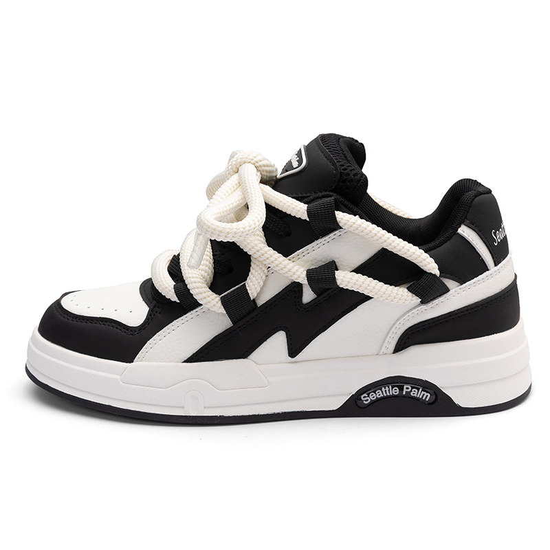 Seattle Palm Microfiber Leather Low top Skateboard Shoes Unisex White Black