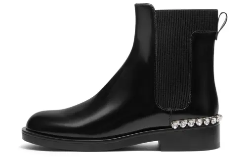 CHARLES&KEITH Top Grain Cow Leather Minimalist Fashion Short Chelsea Boots Women's