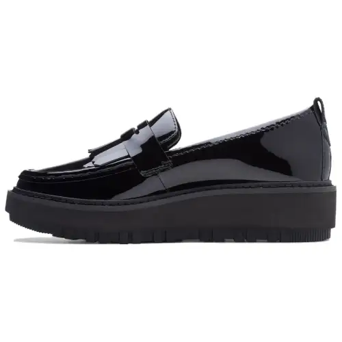 Clarks Leather Loafers 5CM Women's Black