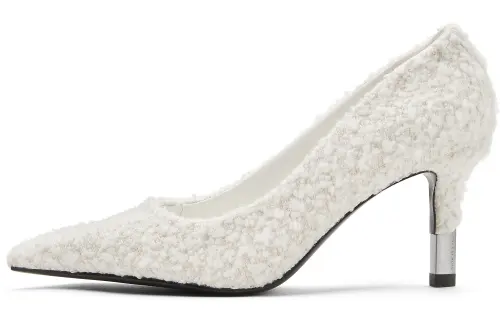 CHARLES&KEITH Small Ck PU, Textile High Heels 7.8cm Women's