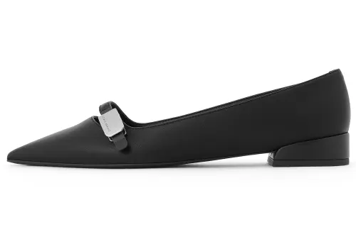 CHARLES&KEITH Small Ck Pu Women's Casual Shoes 2.5cm Women's Black/Dark Gray