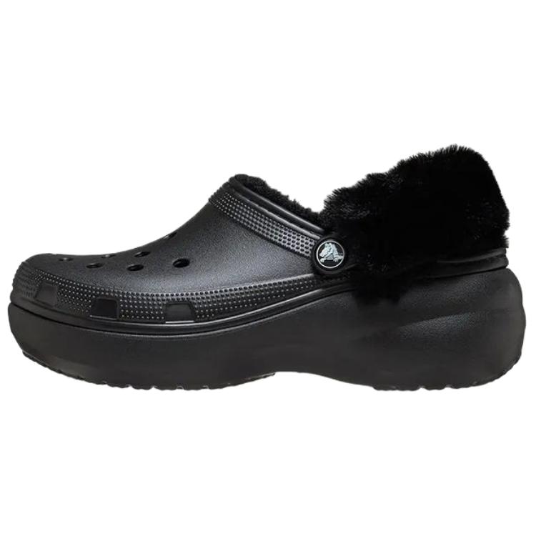 Женские сабо Crocs Classic Platform Lined Clog (черные)