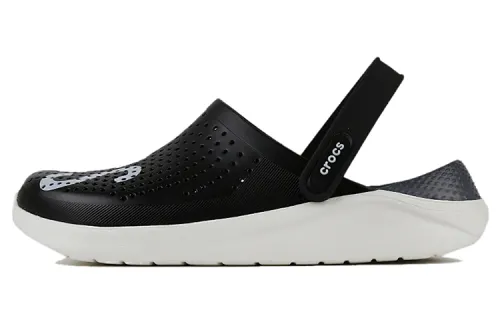 Crocs LiteRide Logo Crocs Hollow Out Unisex Black Sandals 'Black White'