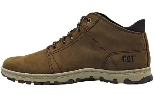 CAT Top Grain Cow Leather Slip Resistant Slip Resistant Ankle Length Outdoor Boots Men's Dark Umber