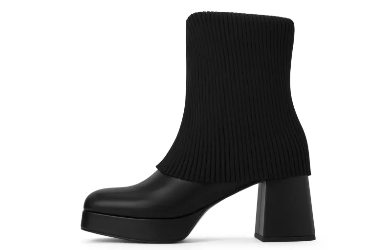 CHARLES&KEITH Fabric Ankle Boots 7.8cm Women's