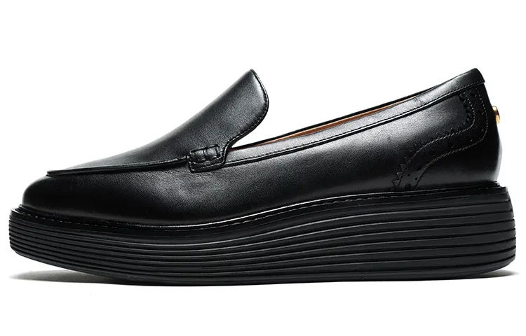 COLE HAAN Top Grain Cow Leather Casual Shoes Women's Black