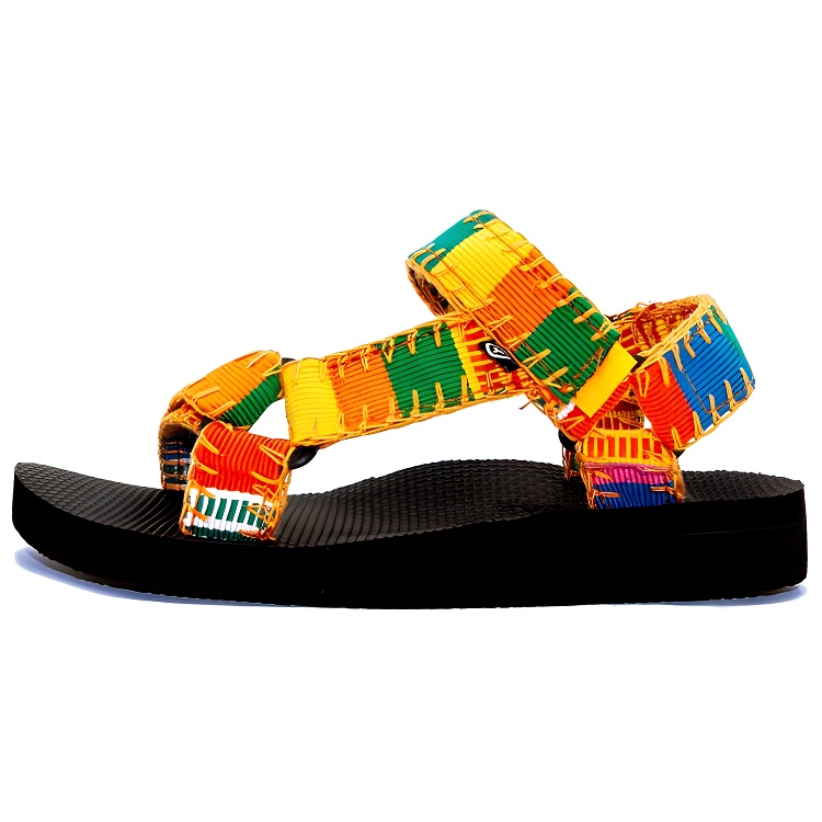 Arizona Love Cotton Fabric Beach Sandals Women's Yellow Green Orange