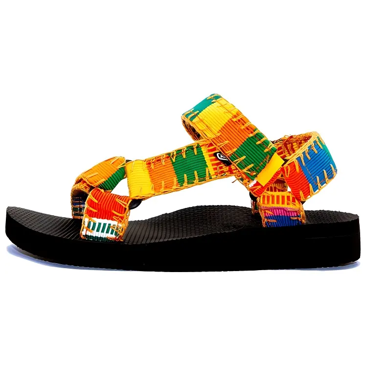 Arizona Love Cotton Fabric Beach Sandals Women's Yellow Green Orange