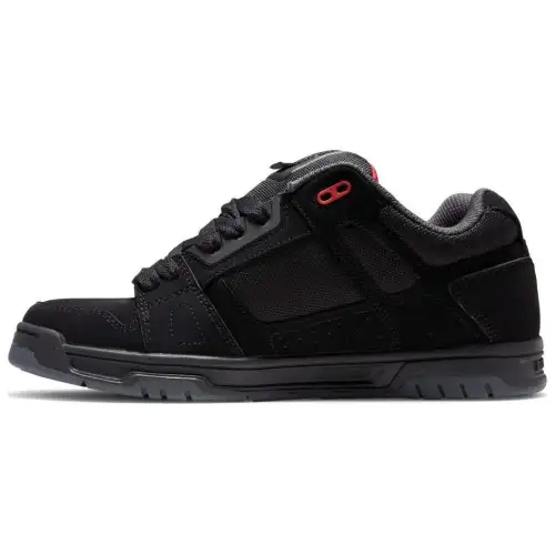 DC Shoes Leather Low top Skateboard Shoes Men's Black Red
