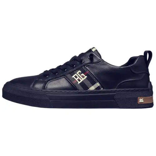 JANE HARLOW Leather Low top Skateboard Shoes Men's Black