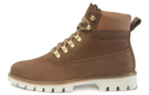 CAT Short Outdoor Boots Men's Brown Yellow