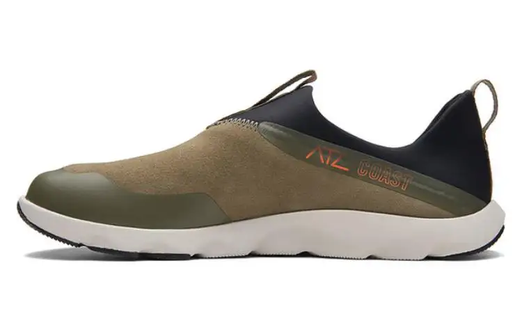 Clarks Cow Split Leather Low top Sports Casual Shoes Men's Dark Olive Green