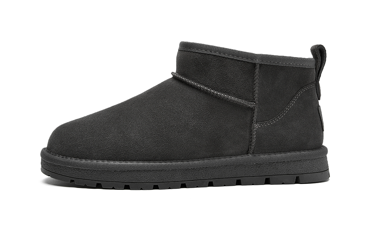 Heilan House HLA two-layer cowhide plus velvet to keep warm and comfortable 9cm snow boots for men