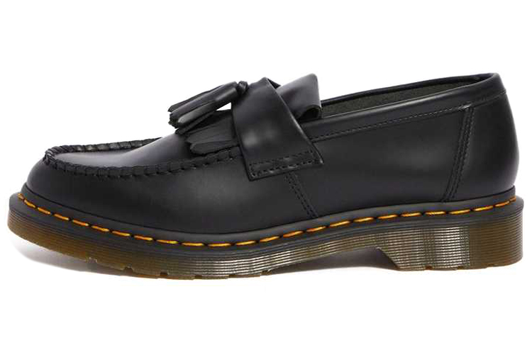 Adrian Dr.Martens Yellow Stitch Leather Tassel Loafer 'Black'