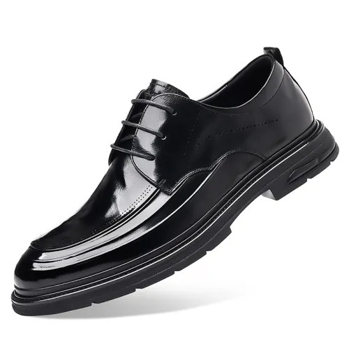 Mulinsen second-layer cowhide lace-up classic retro formal leather shoes for men