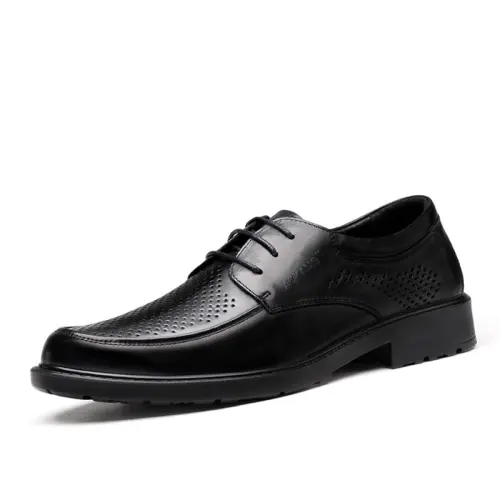 AOKANG hollow leather sandals, cow leather, thin, breathable and odor-proof, summer classic and versatile, lace-up, trendy, casual and business, formal leather shoes, men's black brown