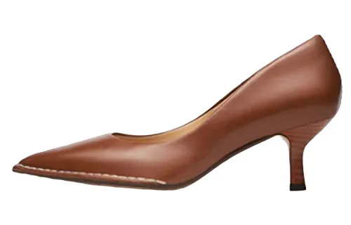 Clarks Leather Cone Heel High Heels 5.5cm Women's Tan