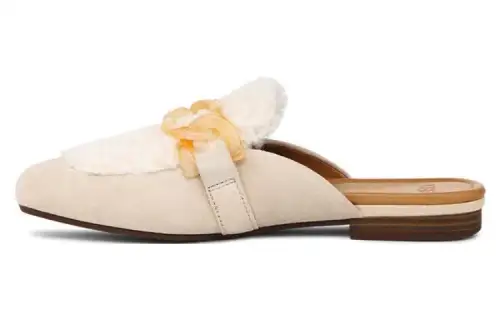 UGG Janaya Shearling Stylish Sandal Women's Almond White