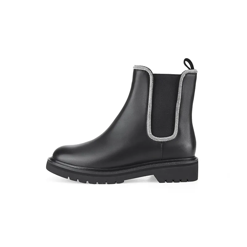 D FUSE SCANDINAVIA Cow Leather Crew Chelsea Boots 3.8cm Women's
