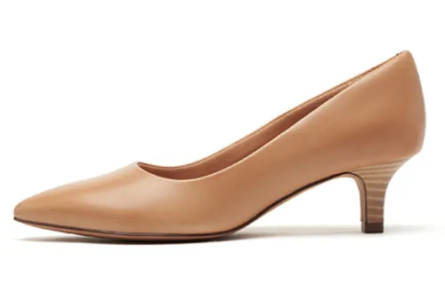 Clarks Leather Cone Heel High Heels 4.5cm Women's Light Umber
