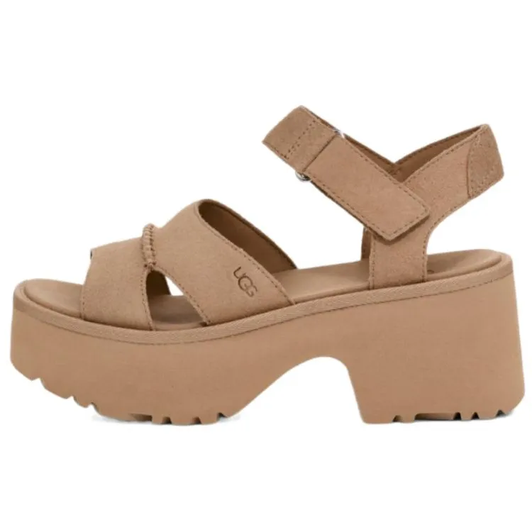UGG New Heights Suede One Strap Sandals 7.6cm Women's Brown