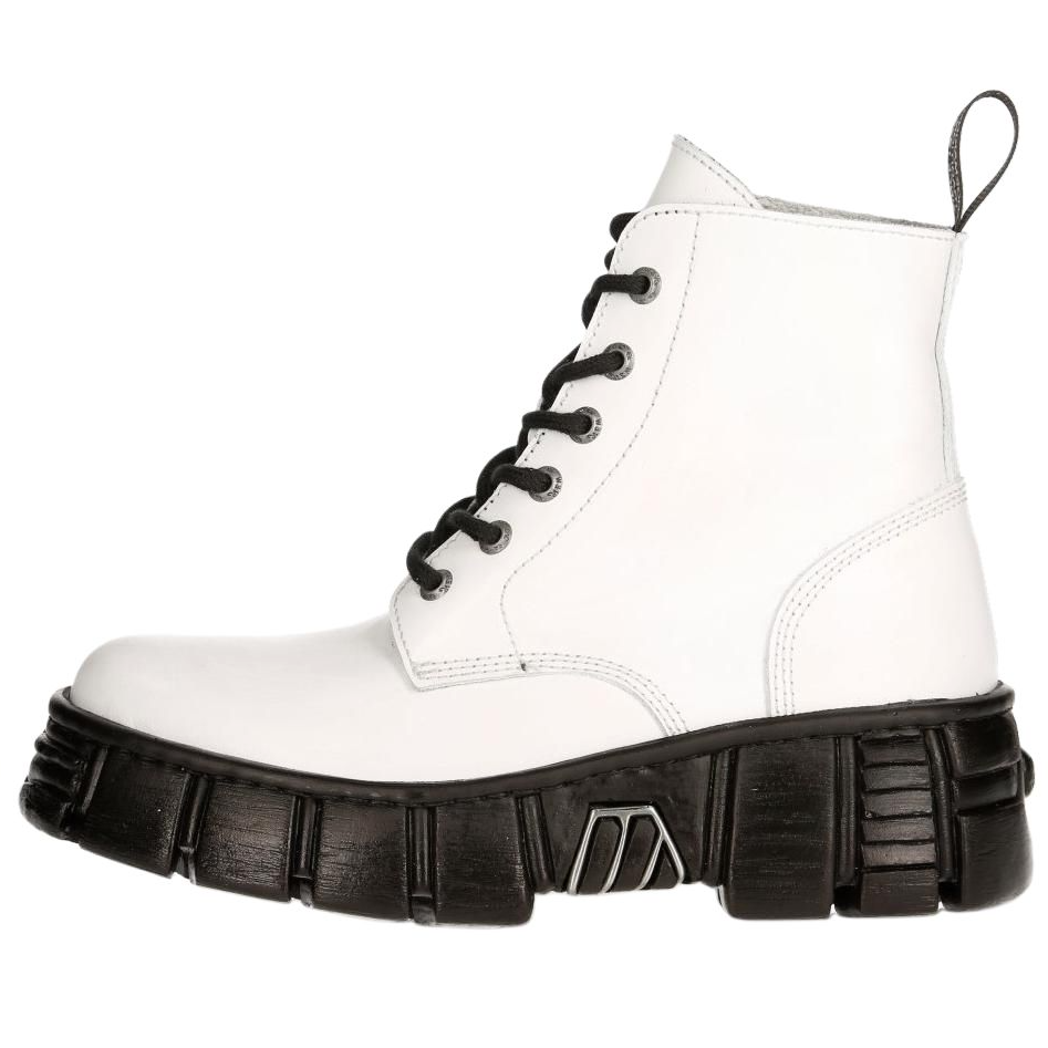 NEW ROCK Crew Combat Boots Unisex White