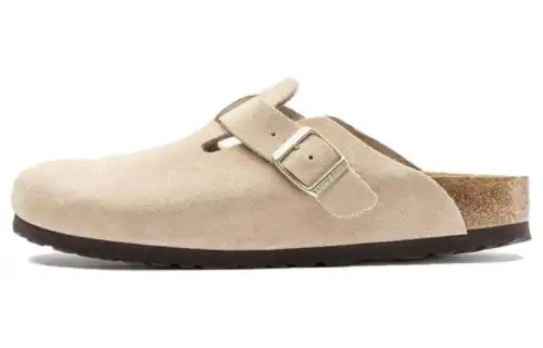Birkenstock Boston Soft Footbed Suede Nude