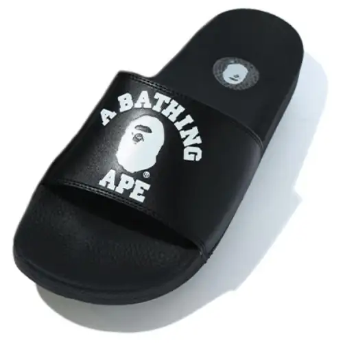 BAPE A BATHING APE College Slide Sandals Black FW22