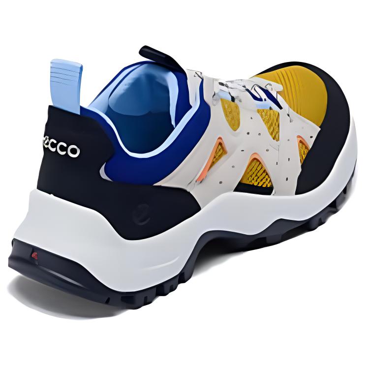 Ecco Off road Series Cow Leather Slip Resistant Low top Hiking Shoes Men’s Beige Yellow Black