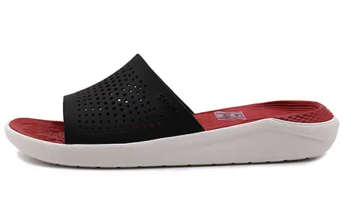 Crocs LiteRide Slides 'Red Black White'