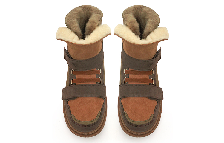 Joy&Mario Thermal Height Increasing Slip Resistant Fleece Lined Shearling Platform Versatile Short Snow Boots Women's