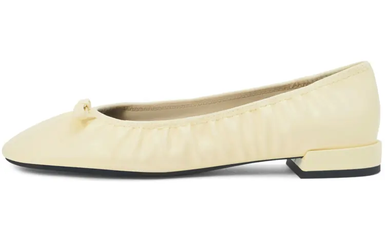 CHARLES&KEITH Women's Casual Shoes Women's Low Top Butter/Black Textured/Flesh