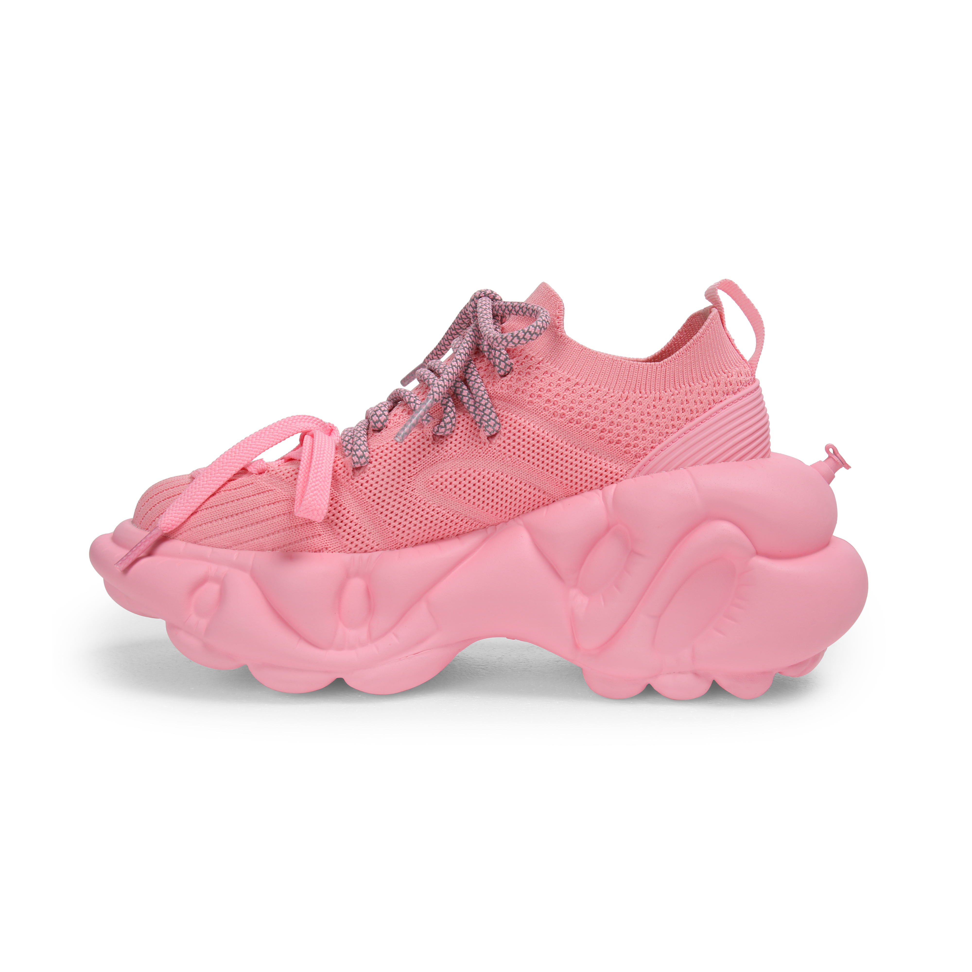 ZERO COSMOS Fabric Breathable Height Increasing Low top Chunky Sneakers Unisex Pink