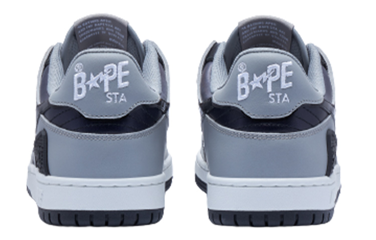 Женские кеды A BATHING APE SK8 STA (черно-бело-серый) — Чёрный / белый / серый — фото 3