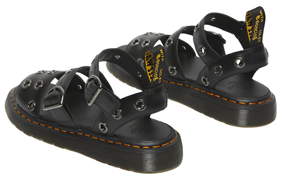 Dr.Martens Gryphon Collection Leather One Strap Sandals Unisex Black