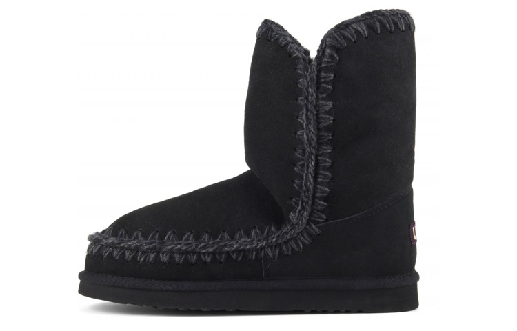 MOU Sheepskin Thermal Short Ankle Boots Women's Black