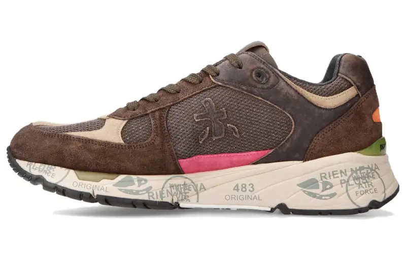 PREMIATA Mase Top Grain Cow Leather Low top Casual Shoes Men's Brown
