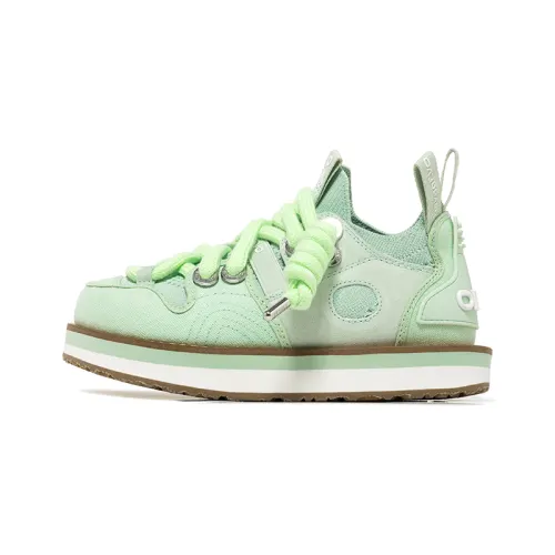 OETZI Fabric Stylish Skateboarding Shoes Women's Light Green
