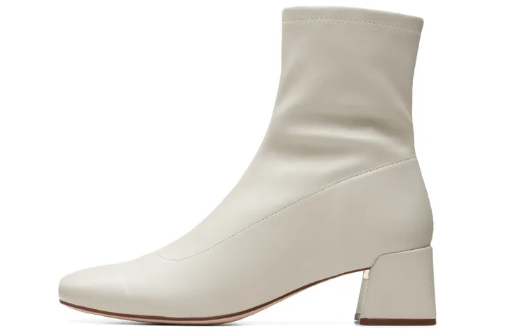 Clarks Sheepskin Ankle Boots Women's White