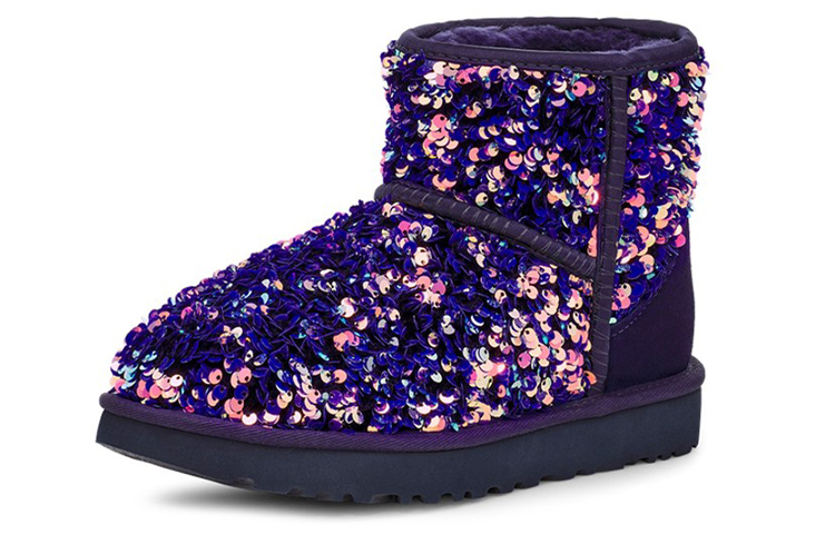 Женские сапоги UGG CLASSIC MINI PU (черно-сине-фиолетовые) — фото 3