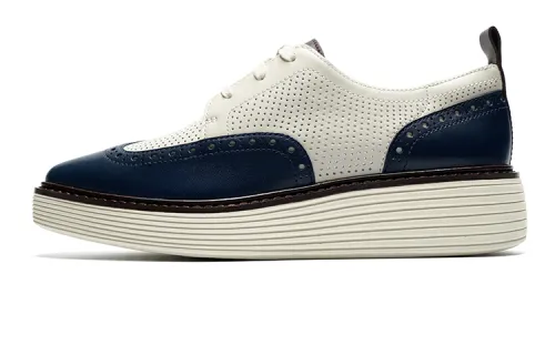 COLE HAAN Leather Low top Casual Shoes Women's White Blue