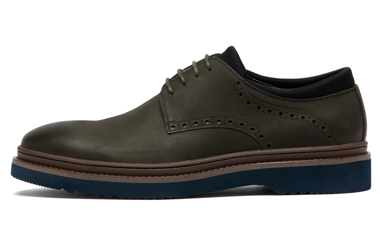 Anthony Miller brushed cowhide British style retro all-match business casual leather shoes men's dark brown